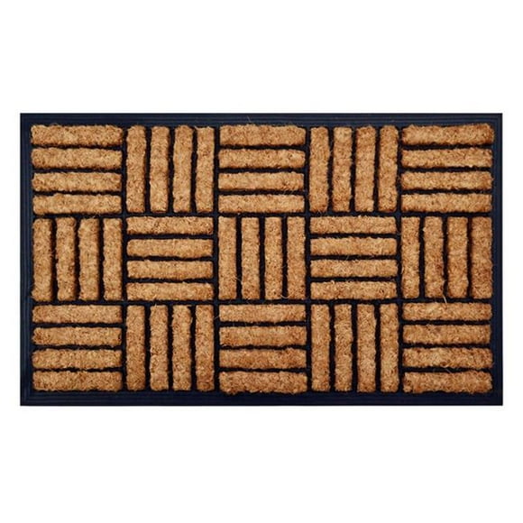 JMJ LE 81168 Rubber Molded Coir Brush Door Mat