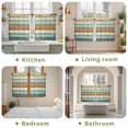 thumbnail image 6 of Farmhouse Teal Brown Kitchen Curtains, Ombre Wooden Vintage Light Filtering Window Curtain Panels, 2Pcs Rod Pocket Window Treatments Set for Study Room Bathroom Bedroom 52x54 Inches, 6 of 9