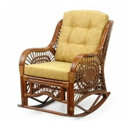 Malibu Rocking Handmade Lounge Chair ECO Natural Wicker Rattan, Light Brown Color