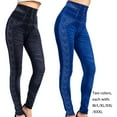 thumbnail image 2 of Minnieouse Leggings deportivos Pantalones femeninos Faux Denim Ropa para correr Entrenamiento Legging de cintura alta Traje de gimnasio Diseño Prendas para la parte inferior del cuerpo Negro METRO, 2 of 6