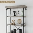 thumbnail image 3 of Industrial Bookshelf Wood Bookcase 6 Tier Storage Open Rack Shelf with Metal Frame Rustic Tall Standing Bookshelves Large Display Rack for Bedroom,Living Room and Home Office, 3 of 9