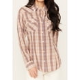 thumbnail image 3 of Wrangler Women's Plaid Western Snap Shirt Lavender Medium  US, 3 of 4