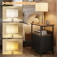 thumbnail image 3 of Tomnk Floor Lamp Table with 2 Drawers, LED Side Table with Charging Station, Rustic Brown, 3 of 6