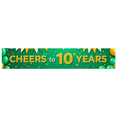 thumbnail image 2 of Green Banner with Glittery Cheers to 10 Years Text Balloons and Bunting Decors Party Backdrop Background for Anniversary Celebrations Milestone Parties Photography Props Party Decorations, 2 of 8