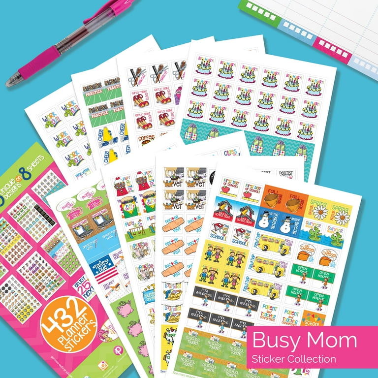 Reminder Binder 2024-2025 Planner; 18-Month Calendar with Busy Mom Planner Stickers (PETALS), Size: 8.5 x 7.25 x 1.25