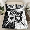 thumbnail image 2 of jejeloiu Gothic Moth Full Size Sheets,Vintage Damask Flowers Bed Sheets,Bohemian Theme Sheet Sets For Kids,Microfiber Bedroom Decor,4-Piece, 2 of 7