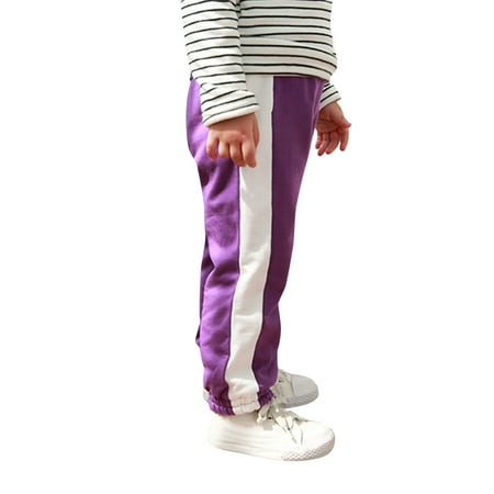 

Zlekejiko Toddler Kids Baby Boys Girls Lined Sweatpants Cotton Striped Active Jogger Fall Winter Warm Pants Leggings