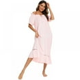 thumbnail image 5 of Womens' Cotton Nightgown Nightshirt Ladies Victorian Sleepwear Dress Gown Pajamas Lounger, 5 of 9