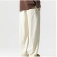 thumbnail image 5 of BinBiL Men's Baggy Sweatpants Fleece Straight Leg Casual Pants Elastic Waist Athletic Workout Jogger Sweat Pants Fall Winter Beige 4(M), 5 of 5