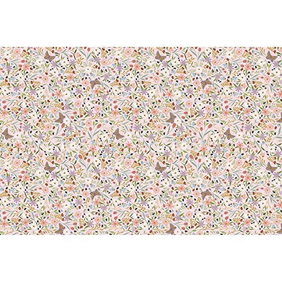 Jillson & Roberts 20" x 30" Printed Gift Tissue for Birthdays, Wine Bags, Weddings, Delicate Floral, 24 Folded Sheets