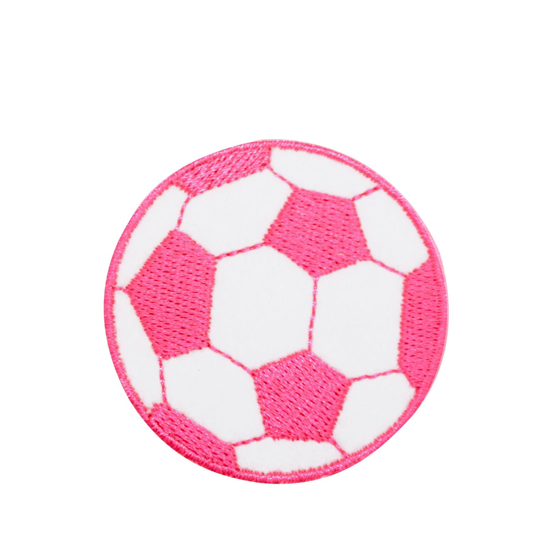Medium Soccer Ball Neon Pink Futebol Iron on Applique/Embroidered Patch