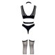 thumbnail image 3 of Gibobby Conjunto de lencería de encaje Body de Camisola Sexy con Cordones y Espalda Abierta con Panel de Malla para Mujer Lencería Sexy de San Valentín Body Encaje(Negro, M), 3 of 5