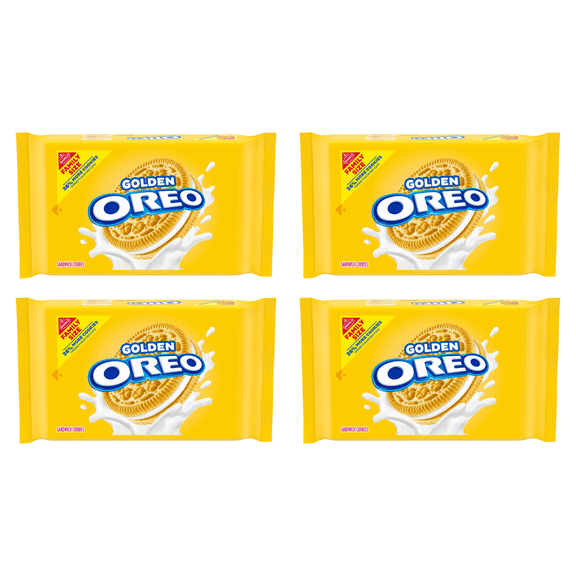 OREO Golden Sandwich Cookies, Family Size, 18.12 oz (Pack of 4)