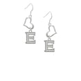 thumbnail image 2 of Delight Jewelry Silvertone Crystal Initial - E - Open Heart French Earrings, 2 of 4