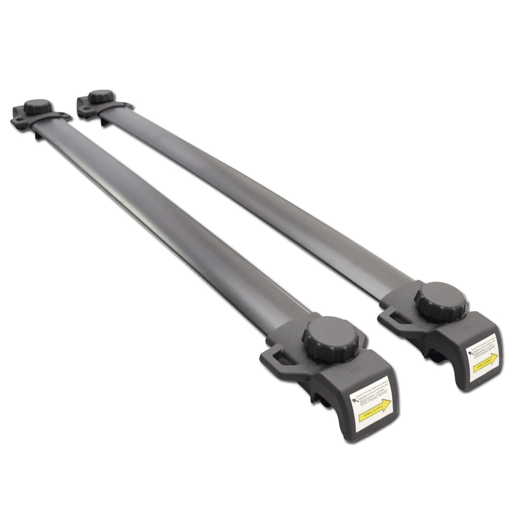 Ikon Motorsports Compatible with 09-20 Dodge Journey OE Factory Style Roof Rack Cross Bar Black ABS Aluminum