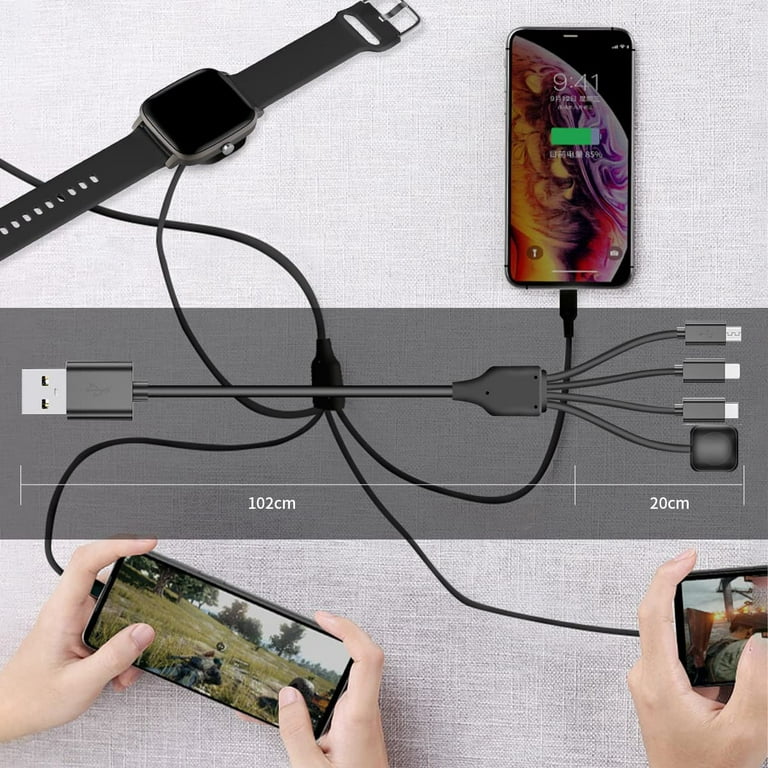 4 in 1 Charger Cable Compatible with Apple Watch iPhone iPad