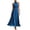 Blue, variant on Womens Summer Dresses, Lace Trim Ruffle Long Dress for Women Floral Burnout A Line Sleeveless Dress Halter Neck Beach Vacation Evening Gown Dress