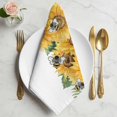 thumbnail image 2 of Sunflower Cloth Napkins, Green Botanical Yellow Floral Summer Washable and Reusable Dinner Napkins Set of 6, Table Napkin for Kitchen Party Birthday Wedding Hotel Housewarming 20"x20", 2 of 9