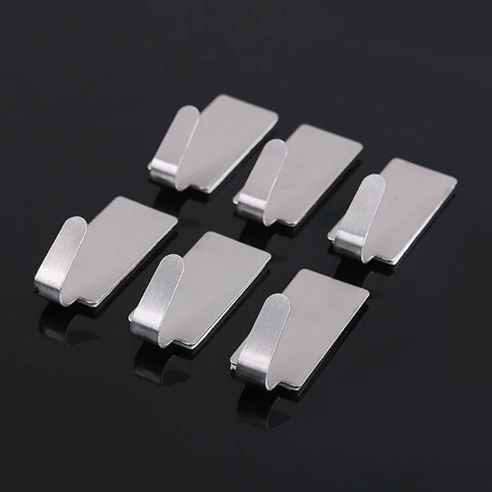 6pcs Stainless Steel Wall Hooks, Heavy Duty Coat Hooks, Garage Bathroom Kitchen Dining Room, Wall Mounted Utility Hooks for Coat, Scarf, Bag, Towel, Key, Cap, Cup, Hat A1
