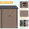 thumbnail image 6 of EastVita 10 x 8 ft Outdoor Metal Storage Shed with Windows and Lockable Doors Heavy-Duty Garden Tool Shed Brown, 6 of 8