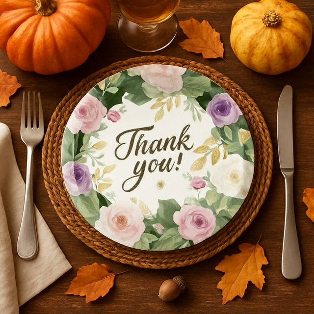LSLJS Décor d'Automne Joyeuse Action de Grâce Ensemble de Vaisselle Fournitures de Fête Motif d'Automne Récoltes Jetable 7 9 Assiettes Serviettes Parfait pour le Souper d'Automne et de l'Action de Grâce BBQ Pique-Niques