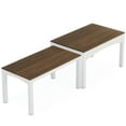 thumbnail image 4 of Resenkos End Table,Dining Table, Living Room Table,Extendable Dining Table, Farmhouse Kitchen Table for 6-10 people,Brown & White, 4 of 7