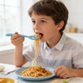 thumbnail image 6 of Linnome Silicone Spoon and Fork Set Food Grade Soft Ergonomic Self Feeding Utensils for Weaning Mealtime in Muted Colors, 6 of 8