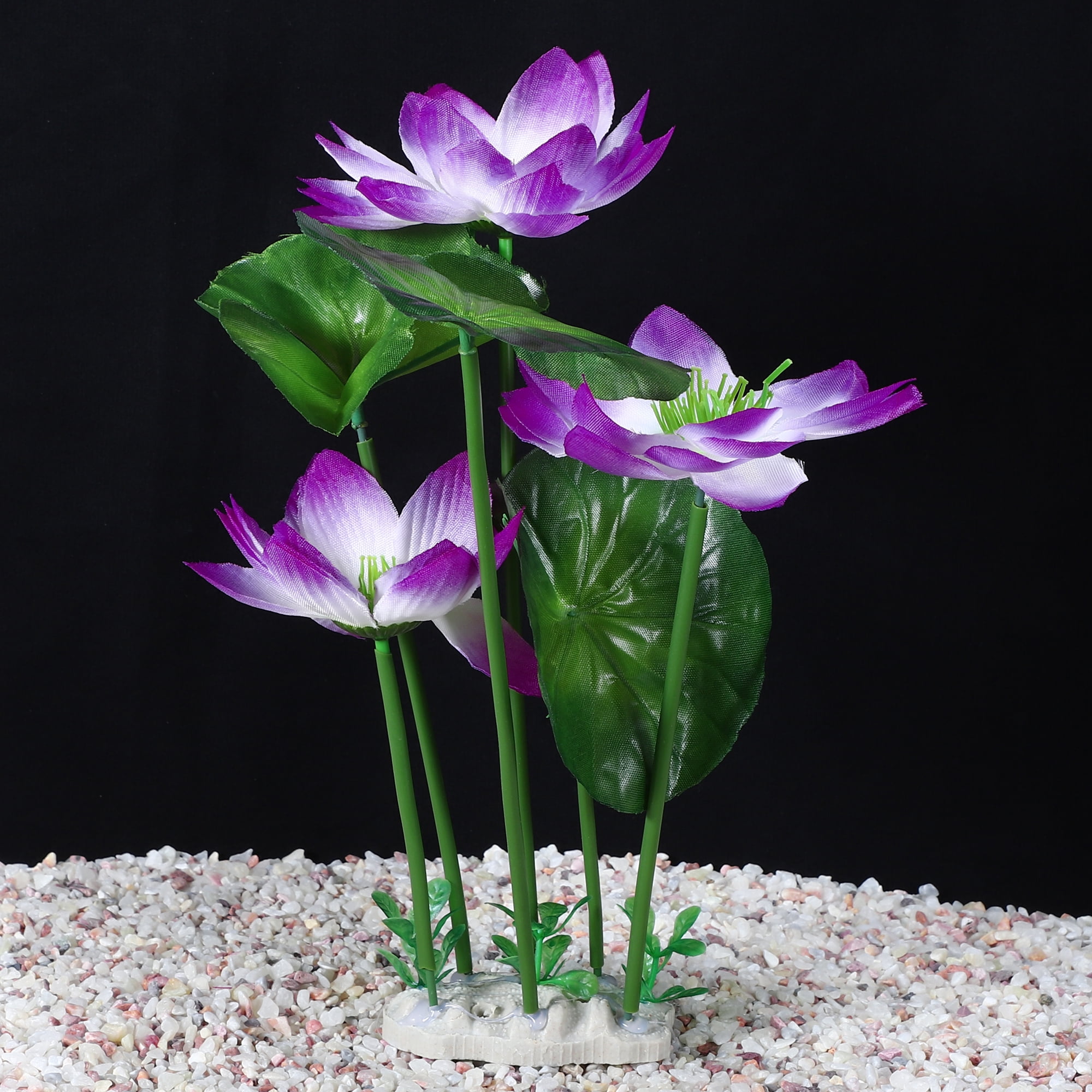 Unique Bargains 1pcs Fish Tank Aquarium Decorations Plants White Purple 10.24" Plastic Plants for Aquarium Decor