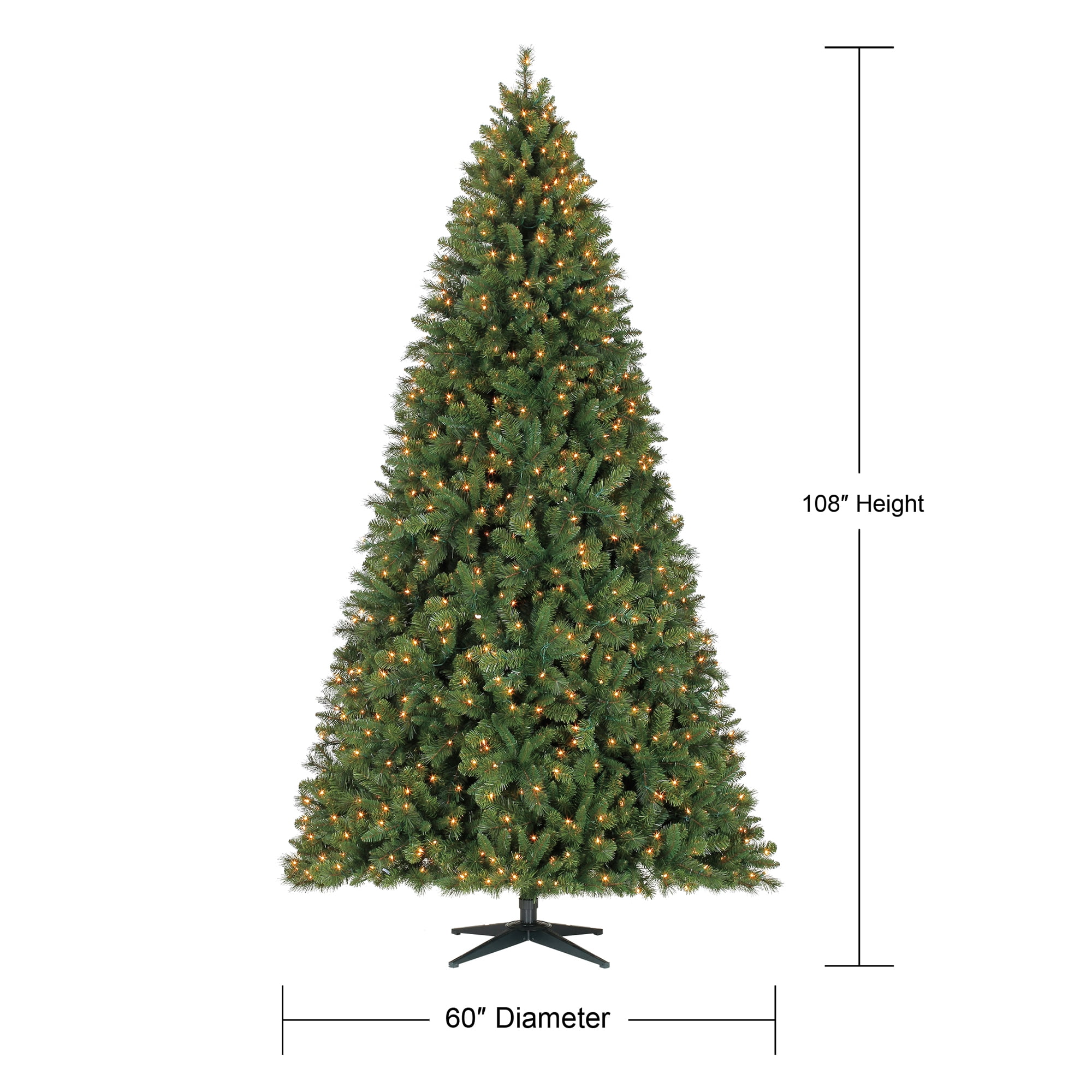 Holiday Time Pre-Lit 9' Woodlake Spruce Artificial Christmas Tree, Clear- Lights - Walmart.com