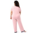 thumbnail image 3 of Fruit of the Loom Women's Soft & Breathable V-Neck Short Sleeve Top & Pajama Pant Set, Sizes S-4X, 3 of 10