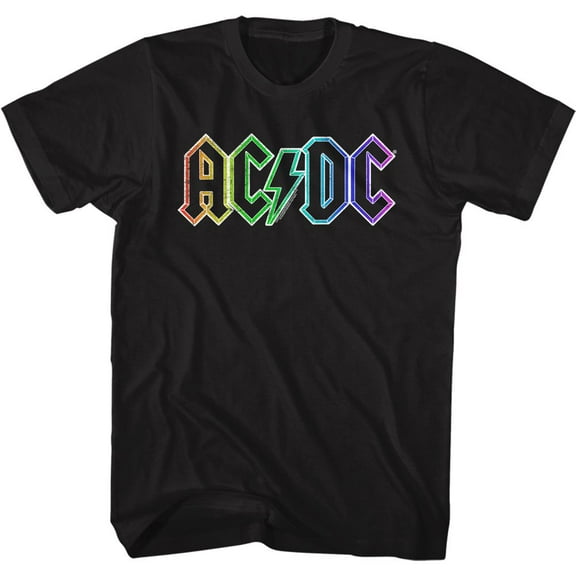 AC/DC Rainbow Logo Black Adult T-Shirt M