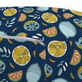 thumbnail image 3 of Fruits Pouf Cover with Zipper, Sliced Lemons and Oranges Citrus Fruit and Leaves Pattern on Blue Shaded Background, Soft Decorative Fabric Unstuffed Case, 30" W X 17.3" L, Multicolor, by Ambesonne, 3 of 5