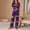 Purple, variant on Halloween Pajamas Halloween Printed Short Sleeve Long Pants Pajamas for Women Set