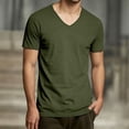 thumbnail image 3 of Mens Short Sleeve Shirts Summer Solid Fashion V Neck T Shirts for Men Casual Tops, 3 of 5