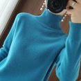 thumbnail image 2 of zaveiop Womens Oversized Sweaters Mock Neck Batwing Long Sleeve 2025 Fall Trendy Ribbed Knit Casual Tunic Sweater (Z4-Blue, L), 2 of 5