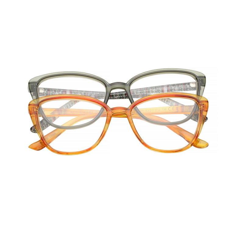 Rz by Rachel Zoe Womens Cateye Reading Glasses with Case, Crystal