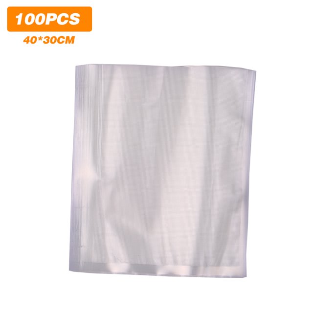 Bolsas de vacío transparentes con diseño texturizado para conservación de alimentos, tamaño 40x30 cm, paquete de 100 unidades, resistentes a la humedad y libres de BPA.