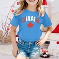 thumbnail image 2 of T-shirt à Manches Courtes pour Filles Fête du Canada Été Col Rond Coupe Décontractée Basique, 2 of 4