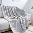thumbnail image 4 of Eurhowing Faux Furry Bubble Throw Blanket, 450GSM Thick Soft Fluffy Plush Blanket, Fuzzy Shaggy Throw for Couch, Sofa & Bed, 63"×79", Light Gray, 4 of 8