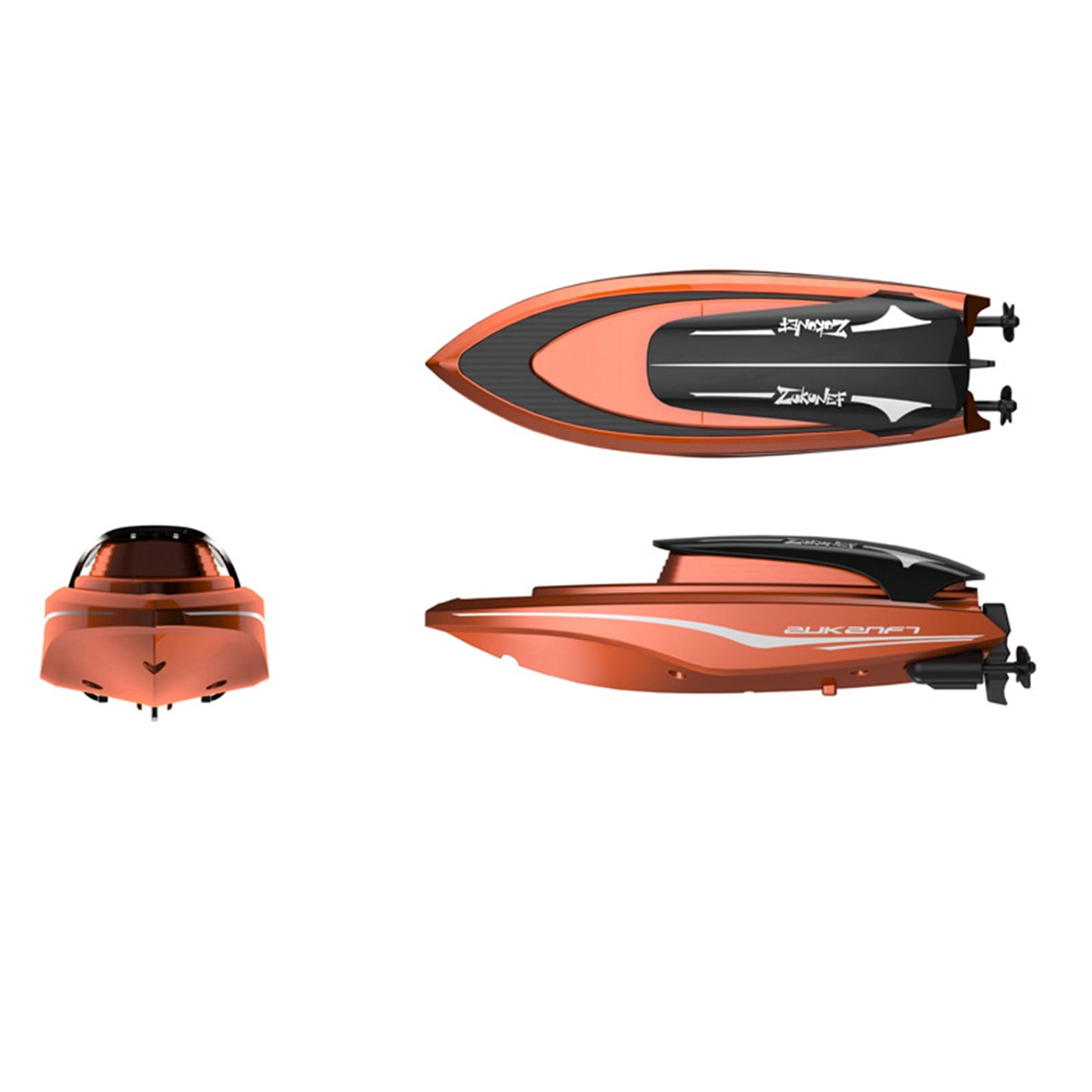 2Orange 2.4Ghz Mini Rc Speedboat For Pools And Lakes Rechargeable Racing Boat With Led