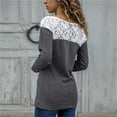 thumbnail image 4 of Leutsin Blouse Ample pour Femmes en Dentelle Unie à Manches Longues et Col Rond, 4 of 7
