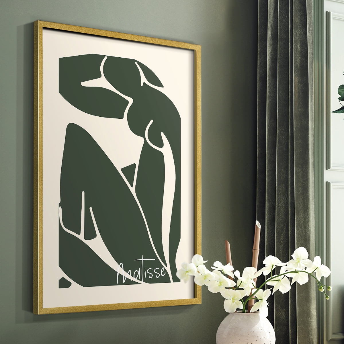 Matisse CCCVII in Gold Solid Wood 11 x 14 Framed Print
