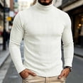 thumbnail image 2 of Atkumj Lightweight Sweaters for Men Casual Warm Turtleneck Ribbed Men Undershirts Versatile Slim Fit Solid Color Long Sleeve Pullover Sweater for Daily Wear 2XL, 2 of 9