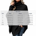 thumbnail image 3 of Women's Cable Knit Poncho Sweater Turtleneck Long Sleeve Loose Fit Casual Pullover Top, 3 of 6