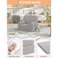 thumbnail image 4 of 2-in-1 Convertible Kids Couch - Soft Teddy Fleece Toddler Sofa Chair and Fold Out Lounger, Grey, 4 of 5