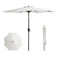 thumbnail image 4 of JUSTLET 10ft Patio Umbrella w/ Easy Crank & Tilt, 8-Rib Heavy-Duty Market Umbrella - Outdoor Umbrella for Backyard, Garden, Patio, Deck, Cafe, and Restaurant, Deck & Backyard - White, 4 of 9