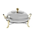 thumbnail image 7 of Chafing Dish 3L Stainless Steel Gold Round Buffet Sever Warming Tray w/ Handles Chafing Fuel Holder, 7 of 7