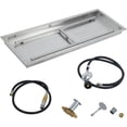 thumbnail image 1 of 24x8 in Drop in Fire Pit Burner Kit, Stainless Steel Fire Pit Kit with Burner, Hose Kit, Insert Rectangular Fire Pit Burner Pan for Propane, Natural Gas, Outdoor Fire Pit Pan Kit, 1 of 7
