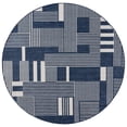 thumbnail image 2 of SAFAVIEH Beach House Quinn Geometric Indoor/Outdoor Area Rug, Navy/Ivory, 6'7" x 6'7" Round, 2 of 9