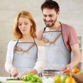 thumbnail image 5 of White Rose Gold Marble Pattern Apron-Garden Aprons for Women with Pockets-Cotton Linen Waterproof Kitchen Cooking Gardening Aprons Adjustable for Kitchen,Cooking,BBQ and Salon 33x27 Inch, 5 of 7